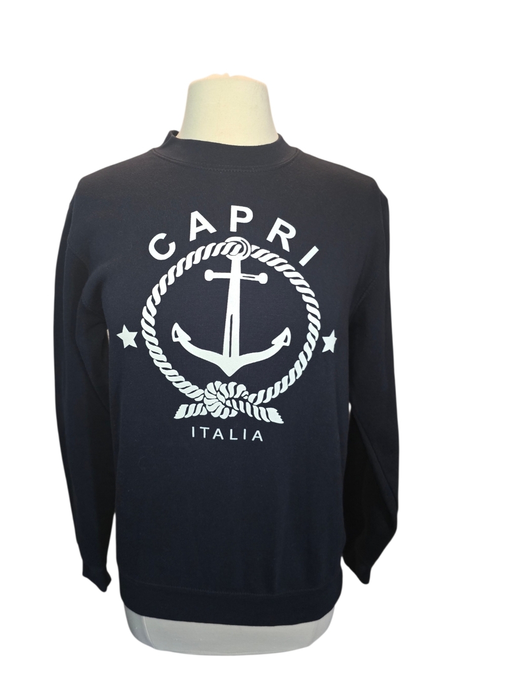 Lemon Collection Capri Italia Anchor Yacht Crew Neck Sweatshirt Size Medium